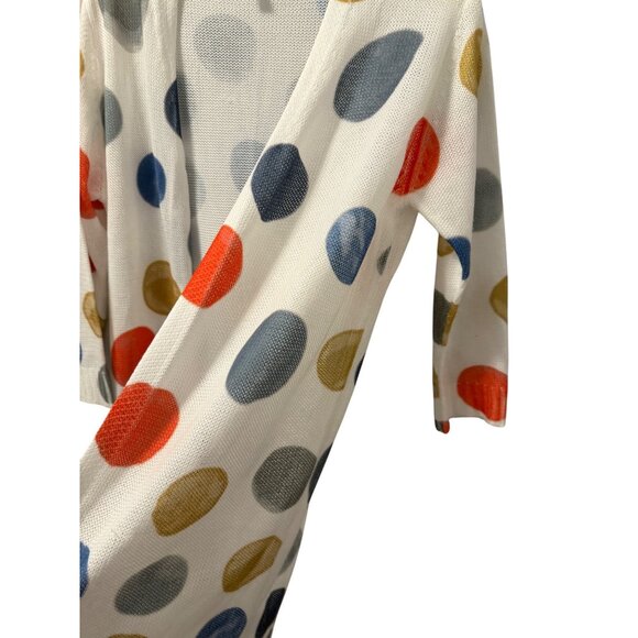 Ethyl Colorful Polka Dot Open Front Lightweight Cardigan Sz L/XL - Picture 5 of 12